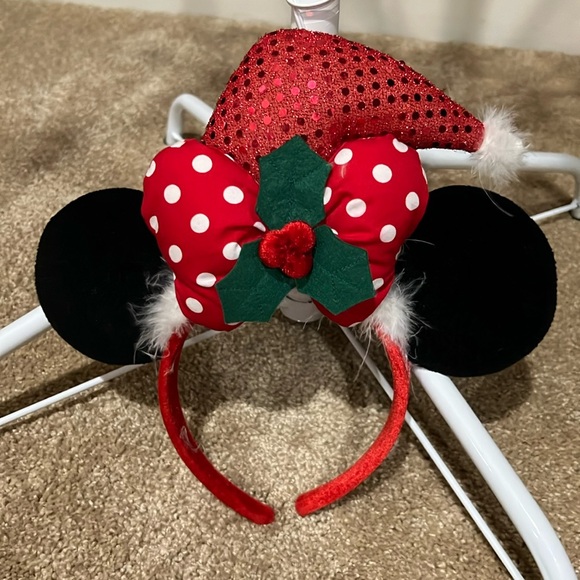 DISNEY MINNIE MOUSE CHRISTMAS EARS-HEADBAND - Picture 1 of 7